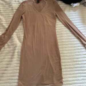 tan tight dress